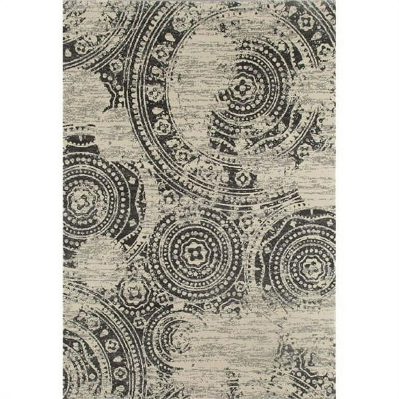 Art Carpet 24125 2 x 4 ft. Milan Collection Coins Woven Area Rug, Gray