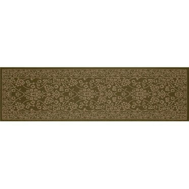 Art Carpet 29557 3 x 9 ft. Plymouth Collection Cosmic Flat Woven Indoor & Outdoor Area Rug Runner, Green