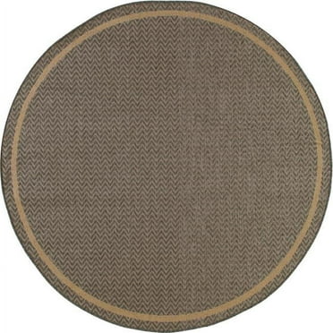 Art Carpet 29922 8 ft. Plymouth Collection Grooveyard Flat Woven Indoor & Outdoor Round Area Rug, Gray