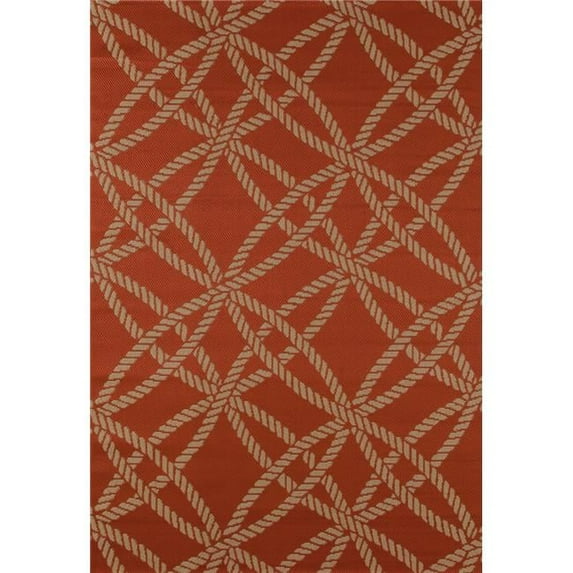 Art Carpet 30041 4 x 6 ft. Plymouth Collection Roped Flat Woven Indoor & Outdoor Area Rug, Beige
