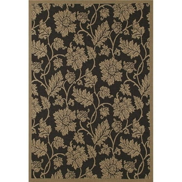 Art Carpet 30584 4 x 6 ft. Plymouth Collection Esplanade Flat Woven Indoor & Outdoor Area Rug, Black