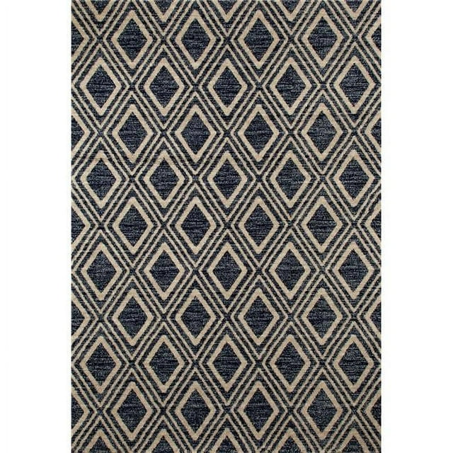 Art Carpet 841864100563 4 x 5 ft. Highline Collection Diamond Grid Woven Area Rug&#44; Navy