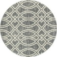 thumbnail image 1 of Art Carpet 841864100846 5 ft. Highline Collection Ogee Trellis Woven Round Area Rug, Gray, 1 of 4