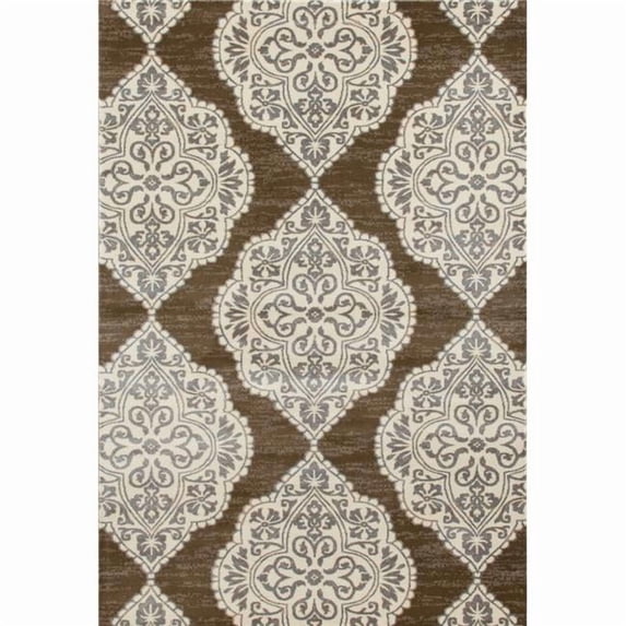 Art Carpet 841864103168 4 x 6 ft. Arabella Collection Medallion Woven Area Rug, Mushroom