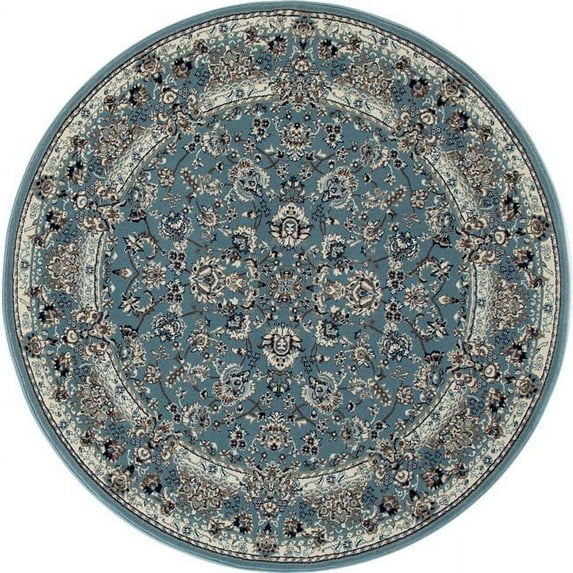 Art Carpet 841864104547 5 ft. Kensington Collection Timeless Woven Round Area Rug, Medium Blue