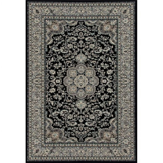 Art Carpet 841864105322 4 x 6 ft. Kensington Collection Center Glow Border Woven Area Rug, Black