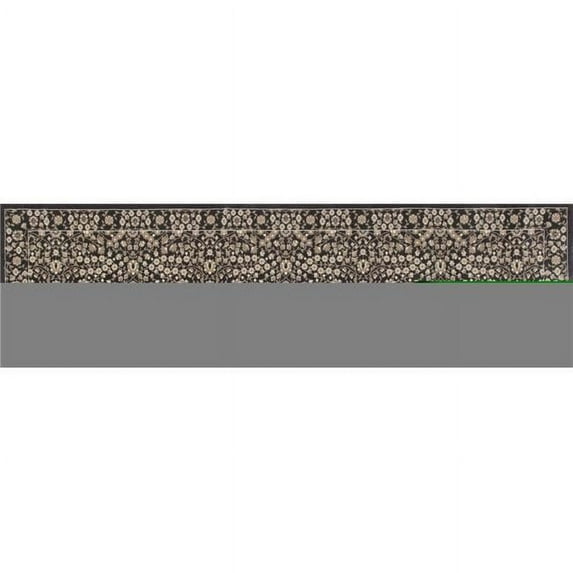 Art Carpet 841864106824 2 x 8 ft. Kensington Collection Microfloral Border Woven Area Rug, Gray