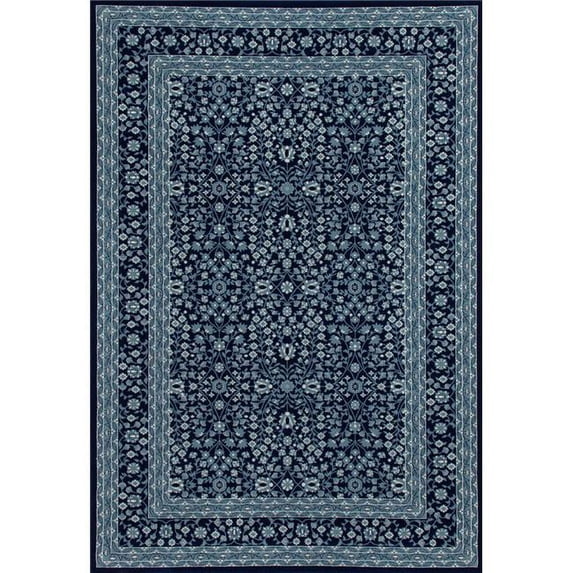 Art Carpet 841864107111 2 x 4 ft. Kensington Collection Microfloral Border Woven Area Rug, Navy