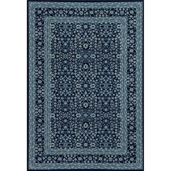 Art Carpet 841864107159 8 x 11 ft. Kensington Collection Microfloral Border Woven Area Rug, Navy