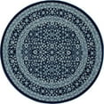 thumbnail image 1 of Art Carpet 841864107241 5 ft. Kensington Collection Microfloral Border Woven Round Area Rug, Navy, 1 of 3