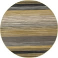 thumbnail image 1 of Art Carpet 841864108101 8 ft. Bastille Collection Heathered Stripe Border Woven Round Area Rug, Light Yellow, 1 of 4