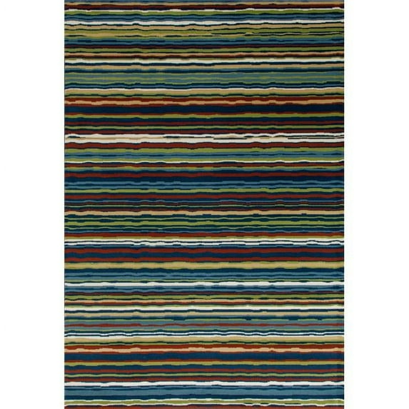 Art Carpet 841864116953 5 x 8 ft. Seaport Collection Wavy Stripe Woven Area Rug, Multi Color