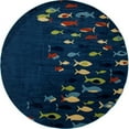 thumbnail image 1 of Art Carpet 841864117059 7 x 9 ft. Seaport Collection Fish School Woven Area Rug, Navy Blue, 1 of 1