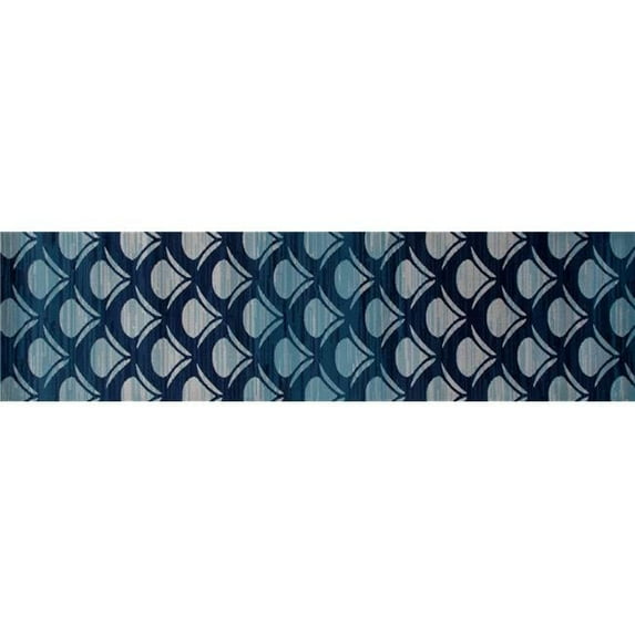 Art Carpet 841864117530 2 x 8 ft. Seaport Collection Waves Woven Area Rug, Navy