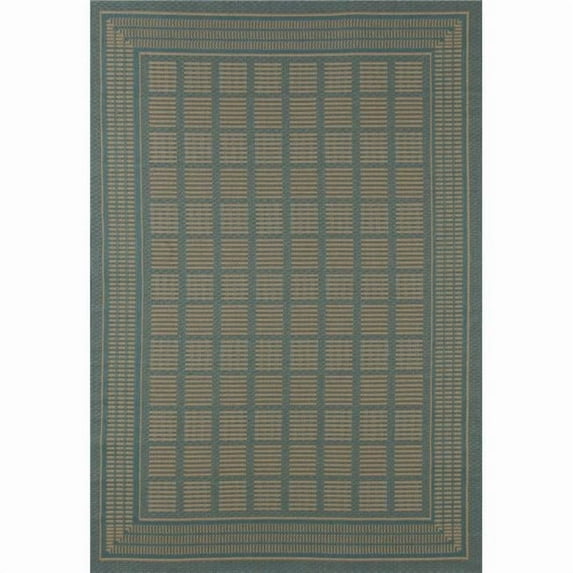 Art Carpet Plymouth Collection Basket Flat Woven Indoor & Outdoor Area Rug - Blue - 7 x 9 ft.