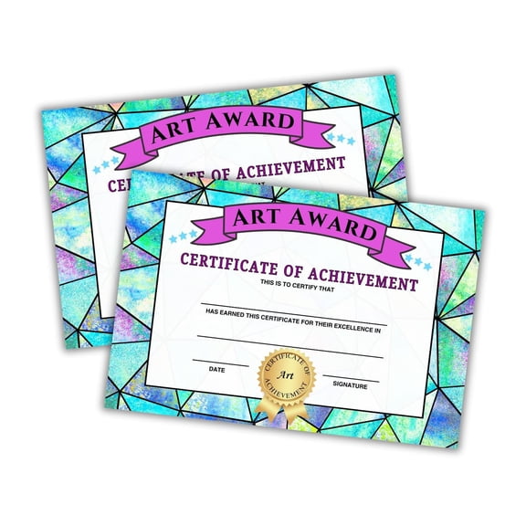 Art Certificate of Achievement 30pk 6x9 Cardstock Award Winning Drawing Painting Excellence Most Improved Certificate Artist Elementary School