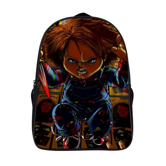 Art Chucky Basic Backpack Schoolbag Travel Bag 2 Compartment Bookbag Laptop Daypack Satchel Rucksack 16 Inch