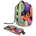 Art Colorful Cactus Pattern Travel Cosmetic Bags Makeup Bag for Women