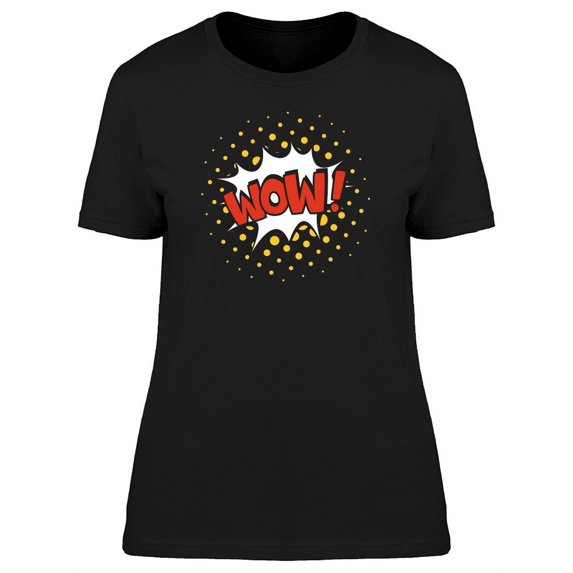 Art Comic Bubbles Wow T-Shirt Women -Image by Shutterstock, Female 3X-Large