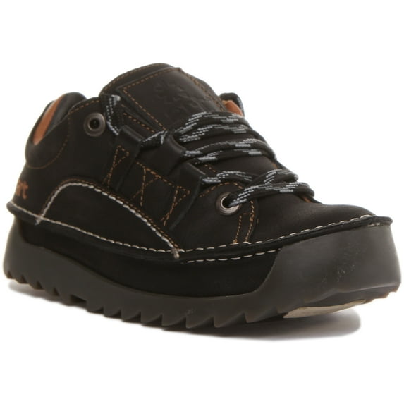 Art Company 0590 Skyline Pleasant Unisex Leather Chunky Sole Sneakers In Black Size 8