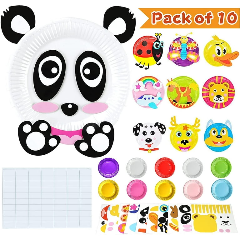 Art Craft Gift for Kids: Paper Plate Art Kit for Girl Boy Toy DIY Animal Art Supply Projects Toddler Creative Activity Children Preschool Classroom