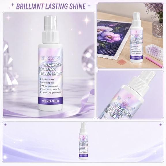 Art & Craft Sealants, Diamond Art Glue Sealer, Clear Paint Sealer, Waterproof Scratch Resistant, 100Ml Diamond Painting Sealer for Long-Lasting Hold of Diamond Art