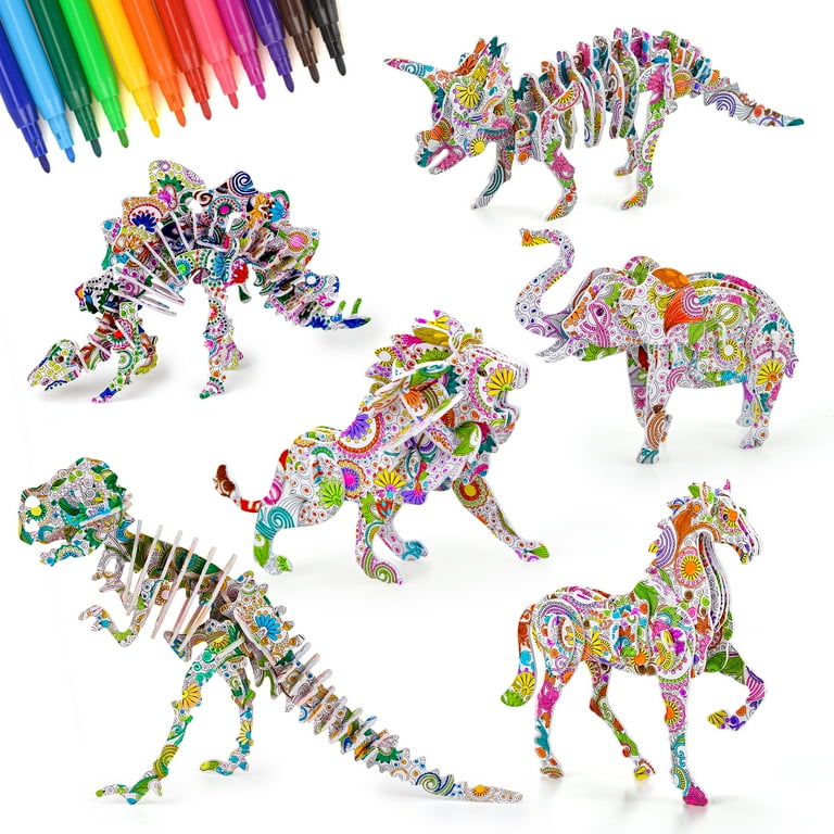 Art and Crafts for Kids Age 6 12 Gifts for 4 5 6 7 8 9 Year Old Girls Kids 3D Puzzle Birthday Presents Toy for 5 10 Kids Dinosaur Toys for Boys Girls