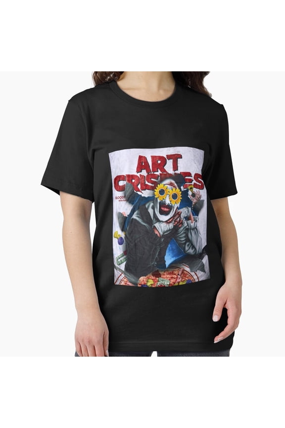Art Crispies Scary Clown Holiday Fun Cartoon Unisex T-Shirt, up to size 5XL