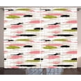 thumbnail image 1 of Ambesonne Art Curtains 2 Panel Set, Thick Brushstrokes Stripes, 108" x 108", Coral Black Olive Green, 1 of 2