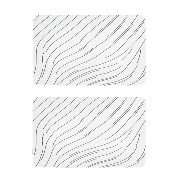 Art Curved Black Lines 2 Pack 4x2.5 Inch Magnetic Stickers Thick and Strong for Fridge Dishwasher Teaching