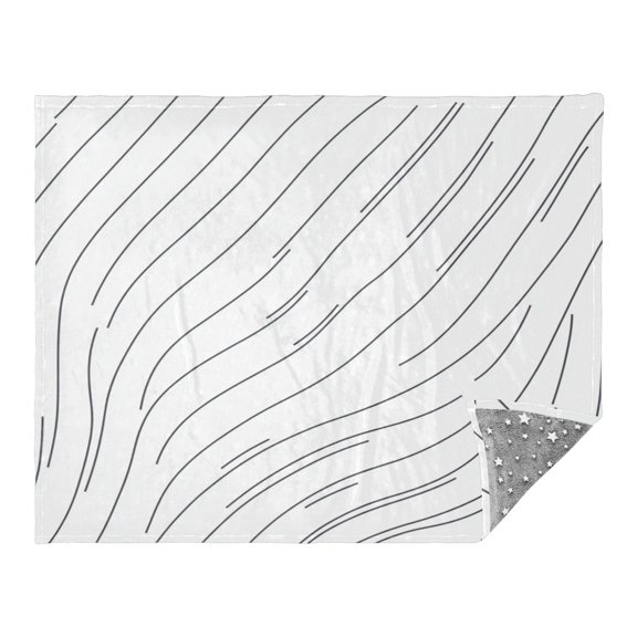 Art Curved Black Lines Camping Blankets Bed Throws and Cozy Travel Blanket Fluorescence 70x55in Double Sided