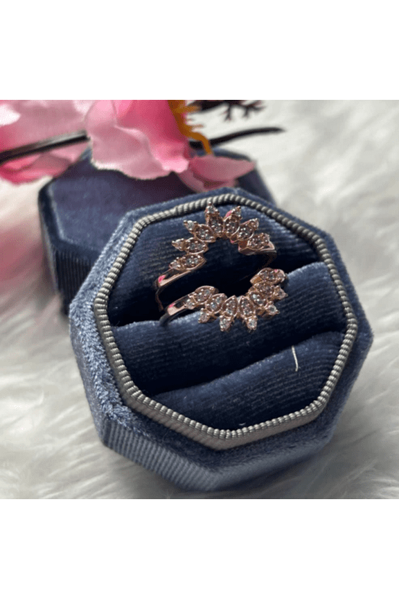 Art Deco 0.60Ct. Round Cut White Diamond Wedding Ring Guard- Engagement Ring Enhance Wrap