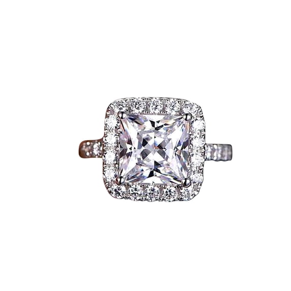 Art Deco 1.50 Carat Halo Moissanite & Moissanite Engagement Ring with 18k Gold Plating