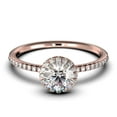 thumbnail image 1 of Art Deco 1.50 Carat Round Cut Diamond Moissanite Engagement Ring Wedding Ring in 10k Solid Rose Gold, Gift For Her, Feminine Gift, Promise Ring, Anniversary Gift, 1 of 3