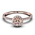 thumbnail image 1 of Art Deco 1.50 Carat Round Cut Morganite And Diamond Moissanite Engagement Ring Wedding Ring in 10k Solid Rose Gold, Gift For Her, Feminine Gift, Promise Ring, Anniversary Gift, 1 of 3