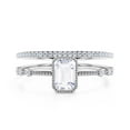 thumbnail image 1 of Art Deco 1.75 Carat Emerald Cut Diamond Moissanite Thin Engagement Ring, Slim Wedding Ring in 10k Solid White Gold, Gift For Her, Bridal Rings Set, Holiday Gift, Promise Ring, Anniversary Ring, 1 of 3