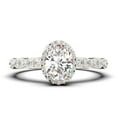thumbnail image 1 of Art Deco 1.75 Carat Oval Cut Diamond Moissanite Classic Engagement Ring, Halo Wedding Ring in 925 Sterling Silver With 18k White Gold Plating Gift For Her Gift For Wife Promise Ring Anniversary Ring, 1 of 3