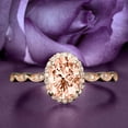 thumbnail image 1 of Art Deco 1.75 Carat Oval Cut Morganite And Diamond Moissanite Classic Engagement Ring, Halo Wedding Ring in 925 Sterling Silver With 18k Rose Gold Plating Gift For Her Gift For, Wife, Promise Ring, 1 of 3