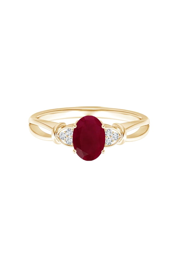 Art Deco 2 Ctw Oval Ruby Gemstone 925 Sterling Silver Women Engagement Ring