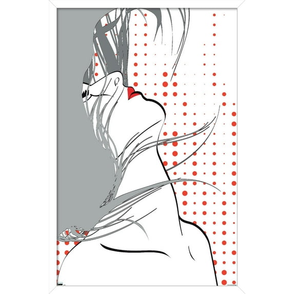 Art Deco - 80's Girl Wall Poster, 14.725" x 22.375", Framed