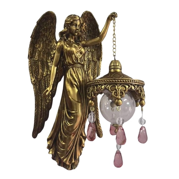 Art Deco Angel Wall Sconce Statue Light Fixture 1Pc, Wall-Mounted Hanging Lamp With Crystal Droplets, Vintage Home Decor For Living Room Bedroom Hallway Entryway