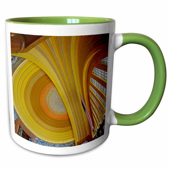 3drose, Art Deco Architecture, Cincinnati Museum Center, Ohio - Us36 Aje0026 - Adam Jones, 11oz Two-tone Green Mug