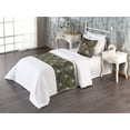 thumbnail image 1 of Art Deco Bed Runner Set, Geometric Retro Striped Square Scale Pattern Nostalgic Rhombus Shapes, Decorative Bedding Scarf & a Pillow Sham for Hotels Homes, Twin, Dark Grey and Mustard, by Ambesonne, 1 of 3