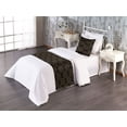thumbnail image 1 of Art Deco Bed Runner Set, Shell Shapes Nostalgic Waves Geometric Style of Retro Repetitive Pattern, Decorative Bedding Scarf & a Pillow Sham for Hotels Homes, Twin, Brown Black and Ecru, by Ambesonne, 1 of 3