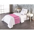thumbnail image 1 of Art Deco Bed Runner, Shell Look Simplistic Pattern with Vintage and Classical Style Motif Print, Decorative Accent Bedding Scarf for Hotels Homes & Guest Rooms, Twin, Pink and White, by Ambesonne, 1 of 3