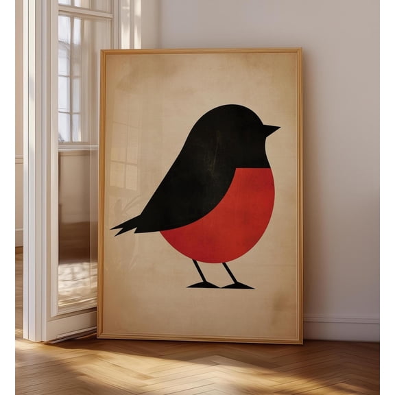 Art Deco Bird MCM Wall Art, Unframed Paper Poster 8x10in
