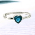thumbnail image 1 of Art Deco Blue Topaz Heart Ring, 925 Sterling Silver Heart Rings for Women December Blue Topaz Rings Valentines Day Gift Size 3-15, 1 of 3