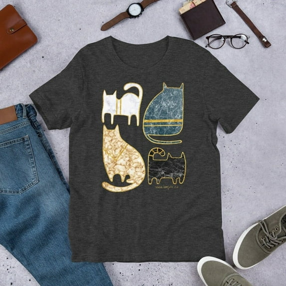 Art Deco Cat Shirt Folk Art Print Birthday Housewarming Gifts ...