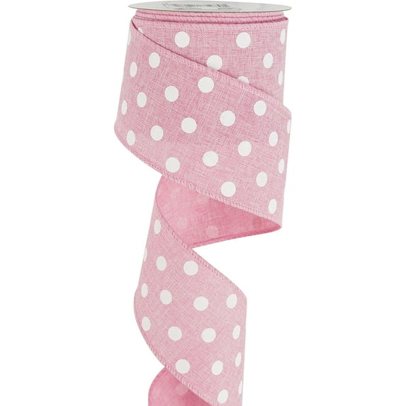 Art Deco Christmas Black Polka Dot Wired Burlap Ribbon 2.5 Inch X 10 Yards Wire Edge Craft Ribbon for Fall Wreath Gift Wrapping Basket Bows Decor