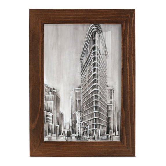 Art Deco Cityscape II -Framed Print w/glass-Chestnut